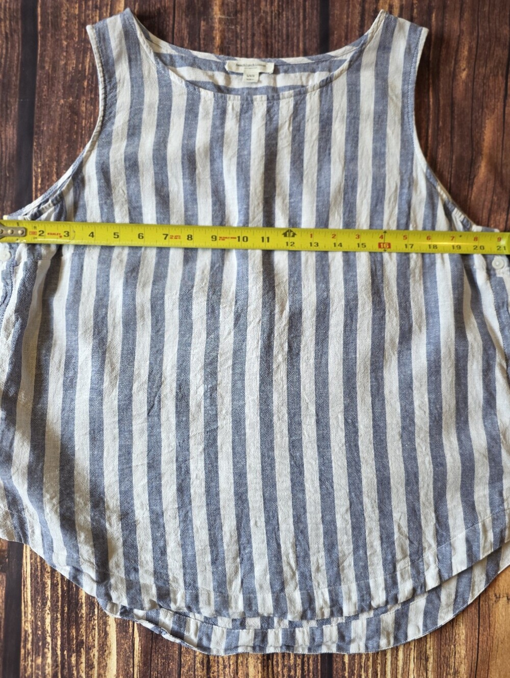 Beach Lunch Lounge Size Large Striped Top Nautical Coastal Linen Cotton Beachy - Picture 8 of 9